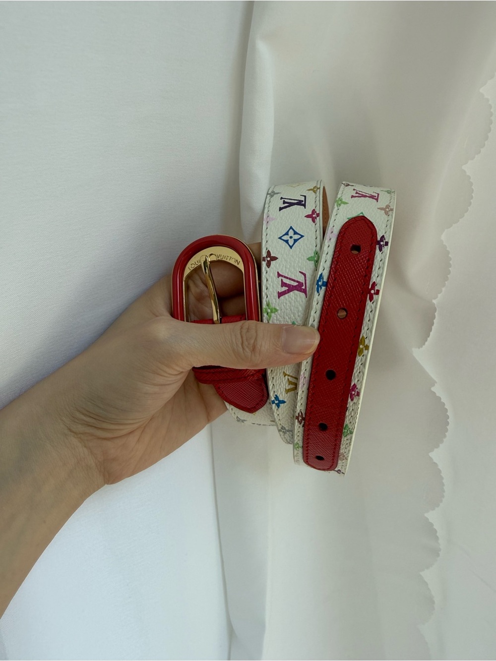 Louis Vuitton women’s White Multicolor Monogram Belt